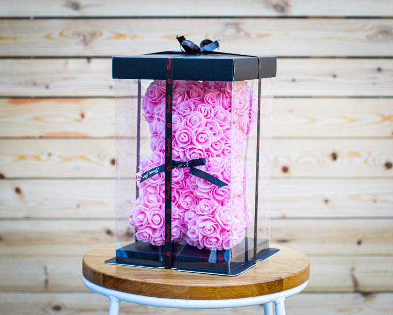 Pink Luxury Rose Teddy Bear Handmade Gift Box