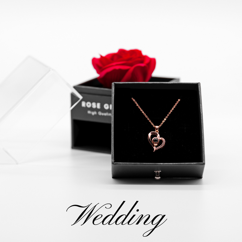 Necklace in Rose Box 100 Languages I Love You 925 Sterling Silver 1002 Rose Gold Gold 1003
