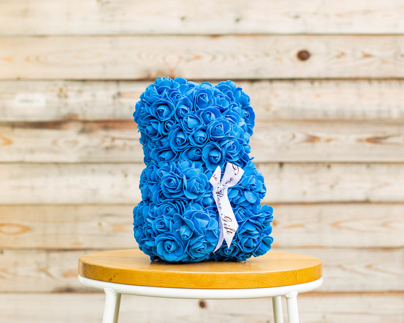 Blue Luxury Rose Teddy bear Handmade Gift Box