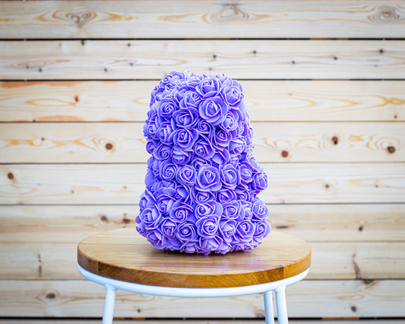 Purple Luxury Rose Bear Handmade Gift Box - RoseGift.co.uk