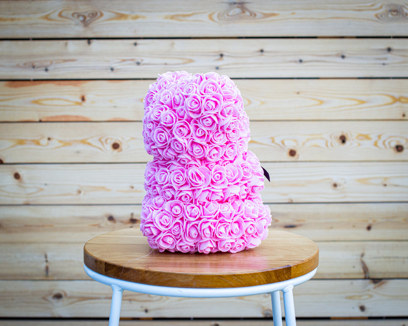 Pink Luxury Rose Teddy Bear Handmade Gift Box - RoseGift.co.uk