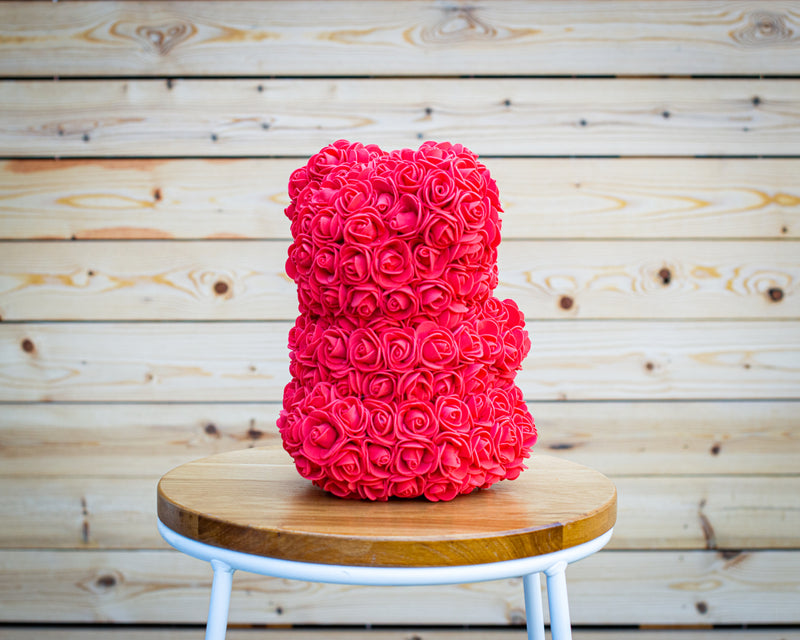 Red Luxury Rose Teddy Bear Handmade Gift Box - RoseGift.co.uk