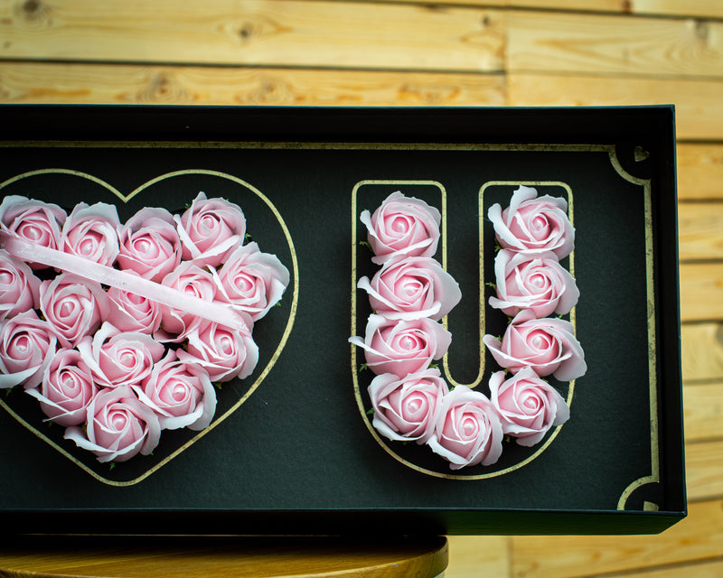 Pink Luxury Roses in Box I Love You - RoseGift.co.uk